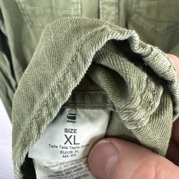 G-Star Raw ARC 3D Slim Fit Military Green Button Up Shirt Men’s XL - Picture 6 of 7